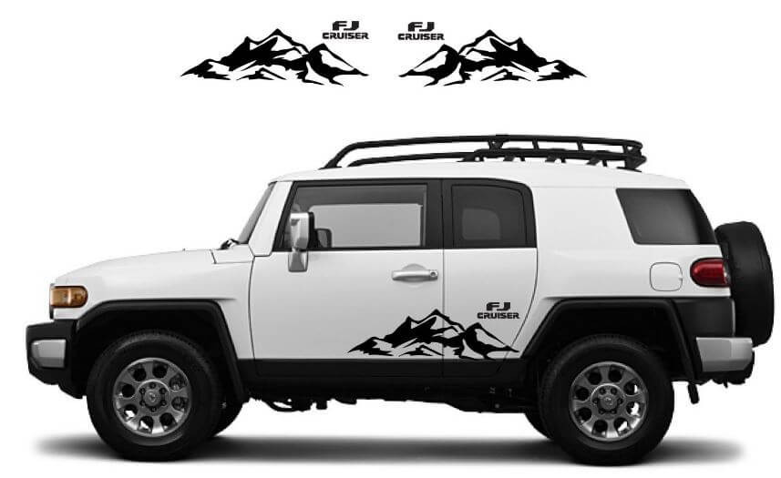 Kit Adesivi in Vinile a Lato Porta con Catena Montuosa per Toyota FJ Cruiser