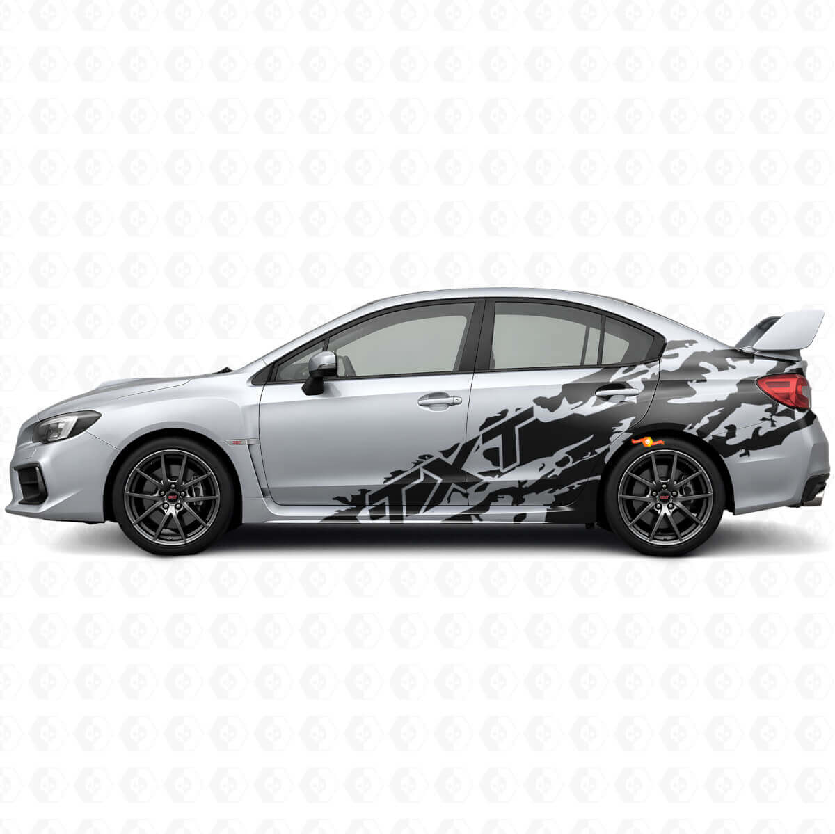Kit Adesivi Laterali in Vinile con Spruzzi di Fango e Testo Personalizzato per Subaru Impreza STI WRX 2002-07