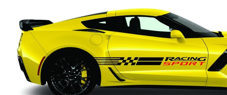 Set di Adesivi in Vinile con Striscia Laterale Sportiva Racing per Chevy Corvette