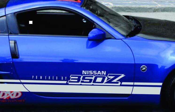 Adesivi in vinile per minigonne alimentati da strisce Rocker Panel 350Z per Nissan 350Z
