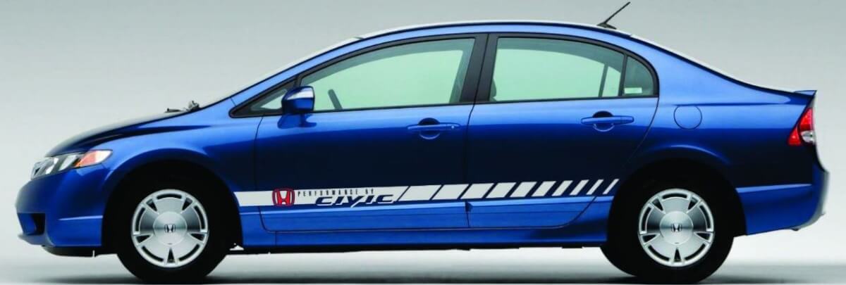 Kit di Adesivi in Vinile Striscia Laterale Performance per Honda Civic 2005-2015
