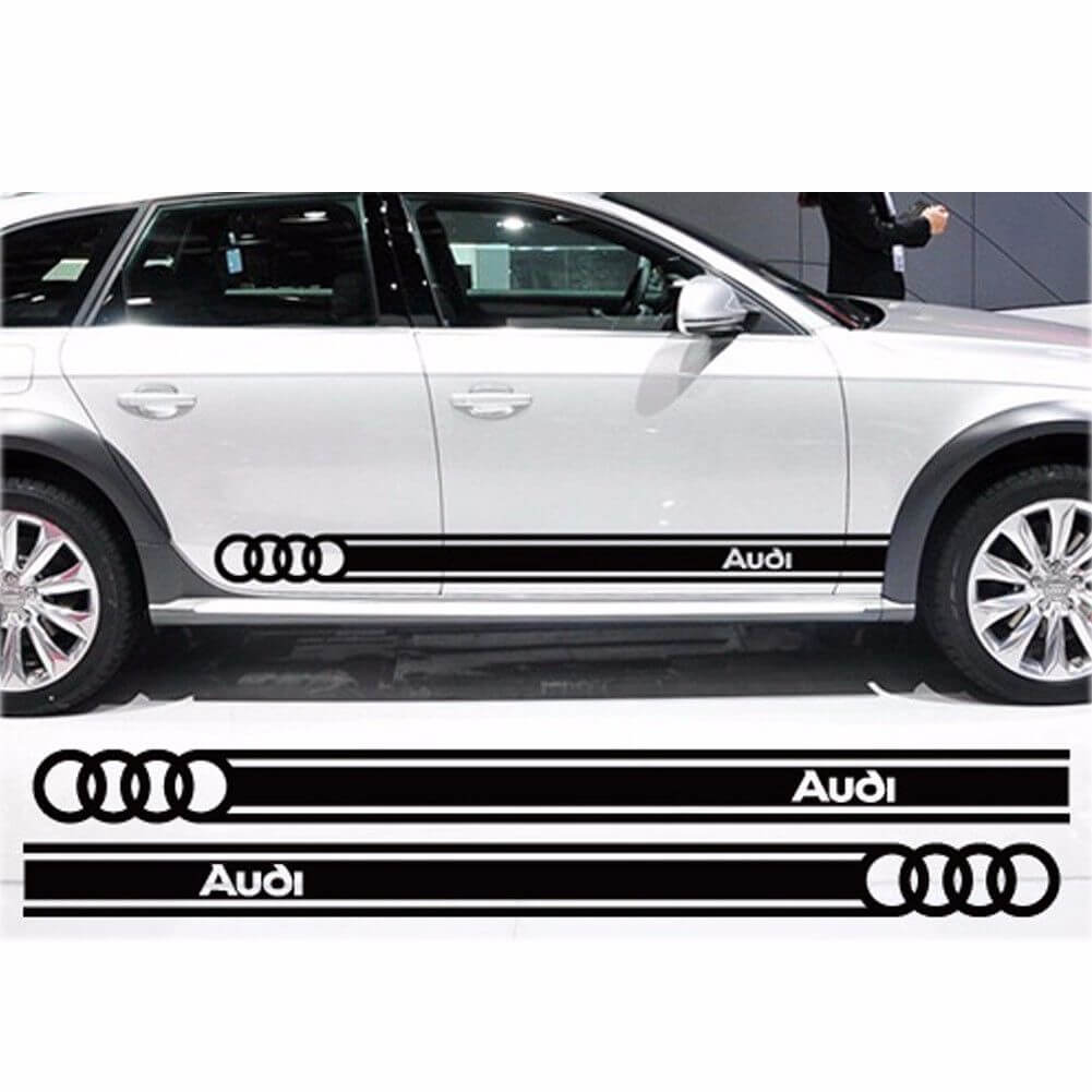 Set di Adesivi in Vinile con Strisce Laterali Marchiate per Auto Audi