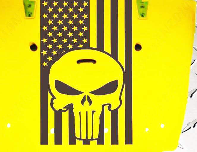 Adesivo in Vinile con Teschio Punisher Bandiera Americana per Jeep Wrangler