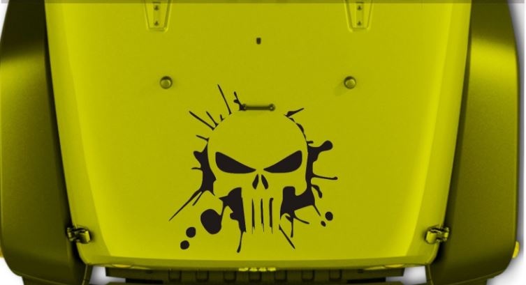 Jeep Wrangler Splash Punisher cofano in vinile adesivo decalcomania JK JKU LJ TJ 23 X 23
