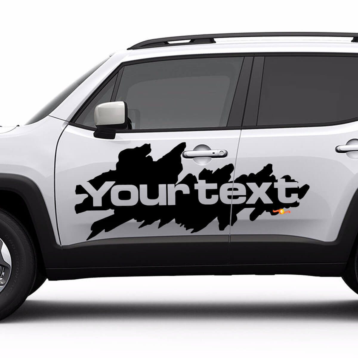 Adesivo Laterale in Vinile con Scritta Stile Spruzzo di Fango per Jeep Renegade