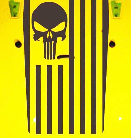 Adesivo in vinile cofano Stile Bandiera USA Teschio Punisher per Jeep Wrangler