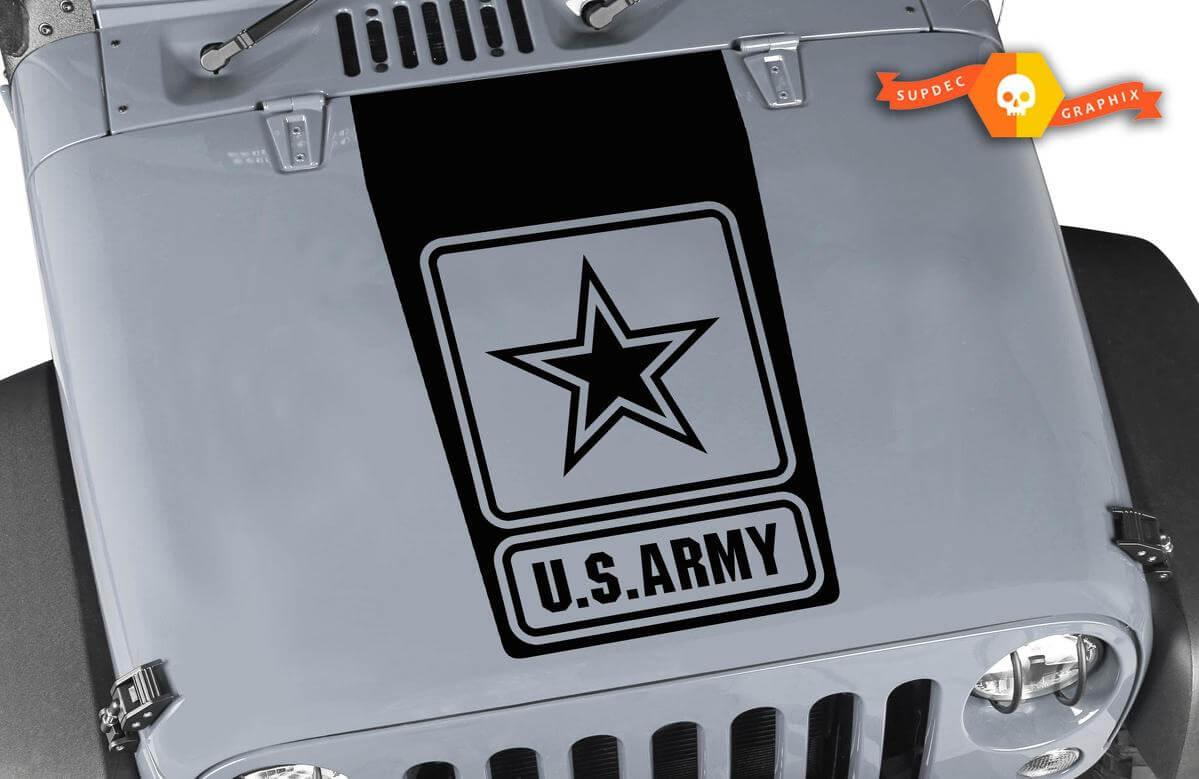 Adesivo in vinile U.S. Army Star per cofano Jeep Wrangler JK JKU TJ LJ