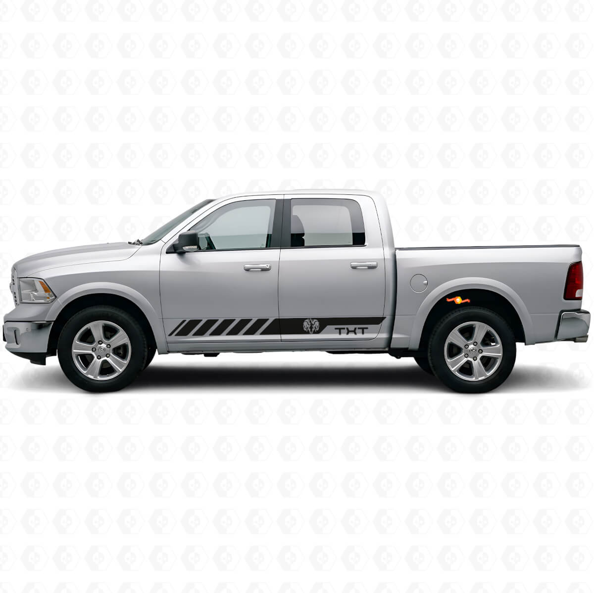 Adesivo in vinile a strisce laterali stile Hemi personalizzato per Dodge Ram Rebel 1500 2009–2016