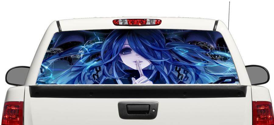 Anime Girl Cartoon Lunotto Decal Sticker Pick-up Truck SUV Car 4