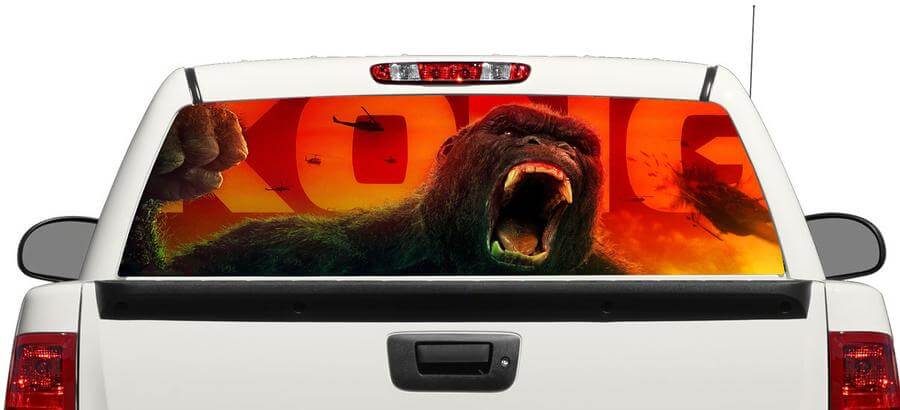 Adesivo per finestrino posteriore Gorilla gigante ispirato a King Kong per pickup SUV