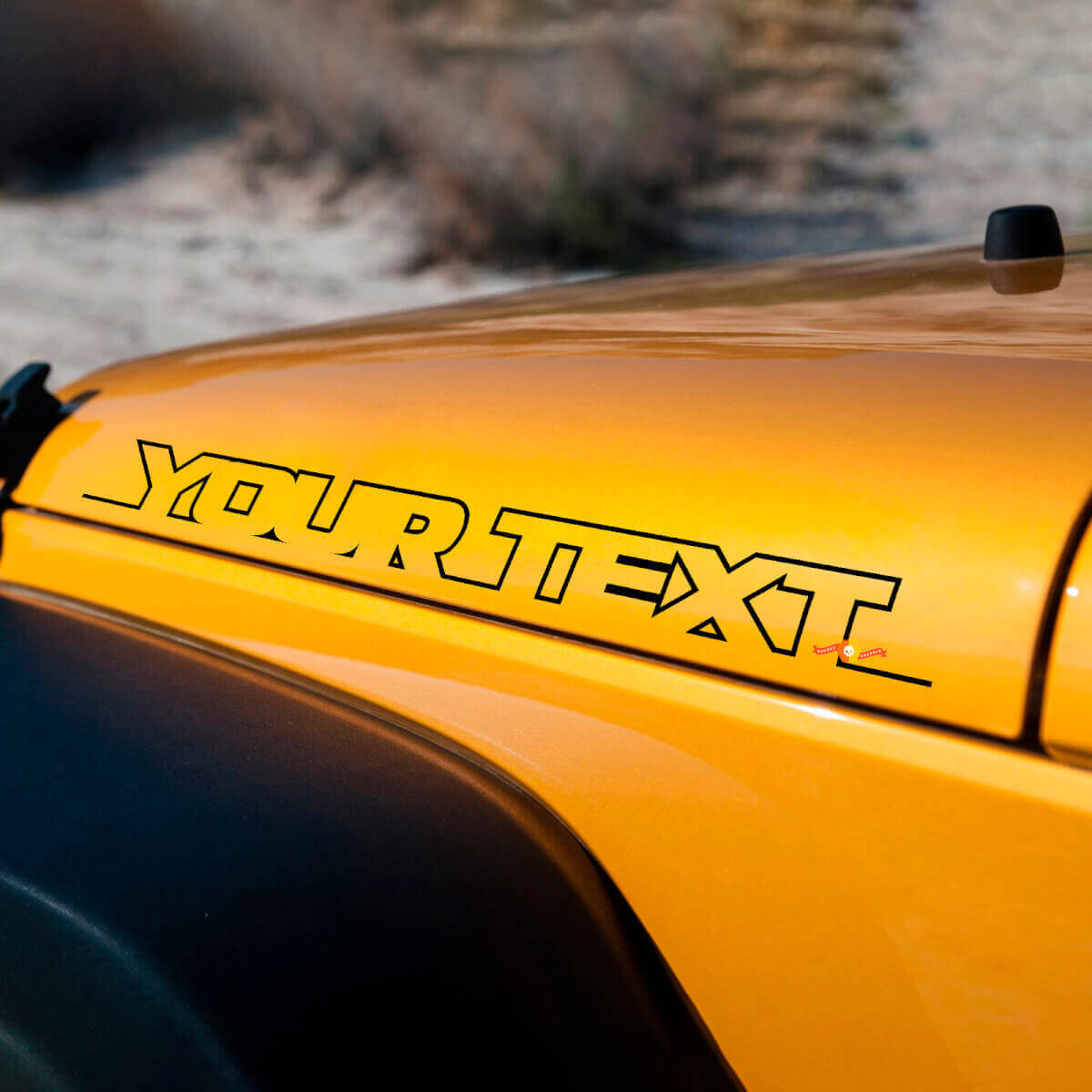 Set Adesivi in Vinile con Scritta Cofano Laterale per Jeep Wrangler Rubicon Sahara