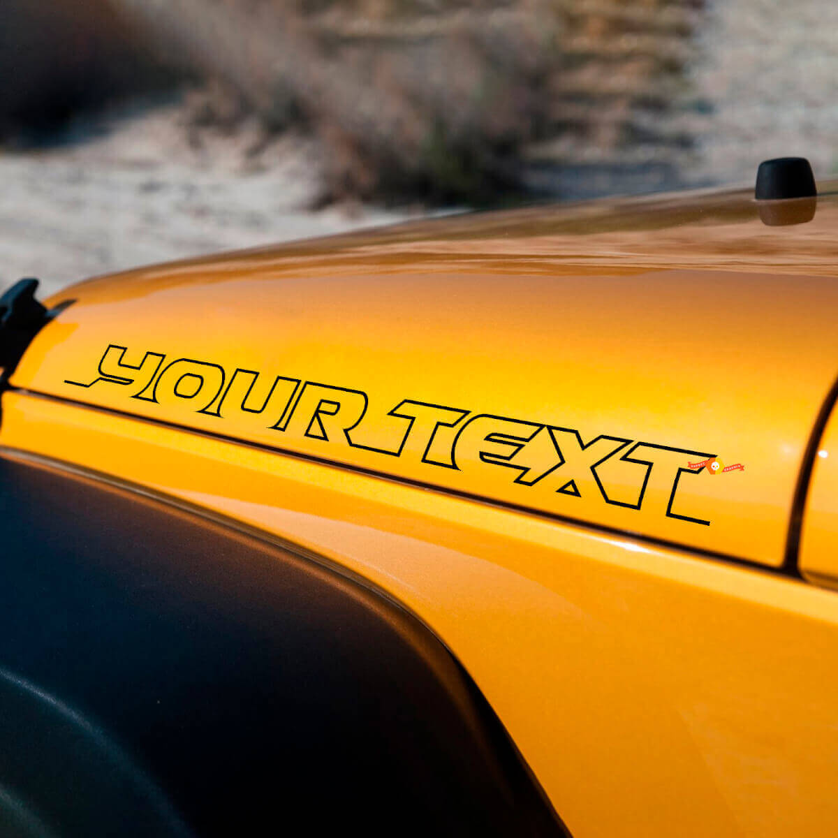 Kit adesivi in vinile con lettere contornate per cofano laterale Jeep Wrangler Rubicon Sahara
