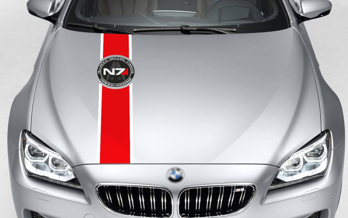 Adesivo in vinile a striscia per cofano N7 Alliance Special Forces per auto