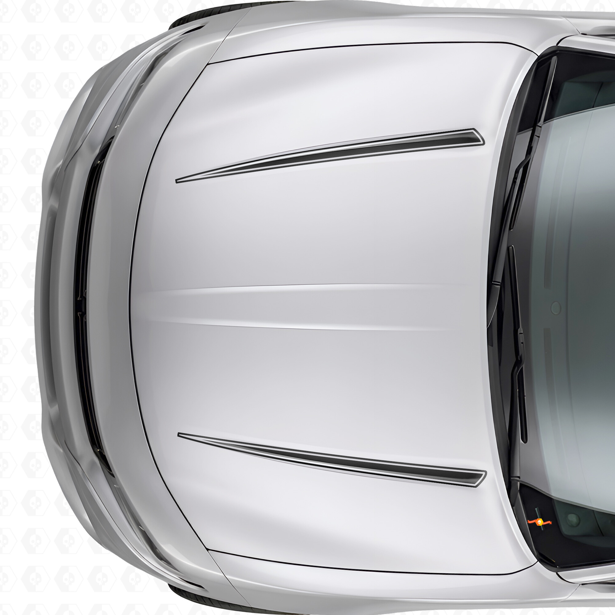 Adesivo in vinile per cofano con doppie strisce a contorno Twin per Dodge Charger 2015-2026