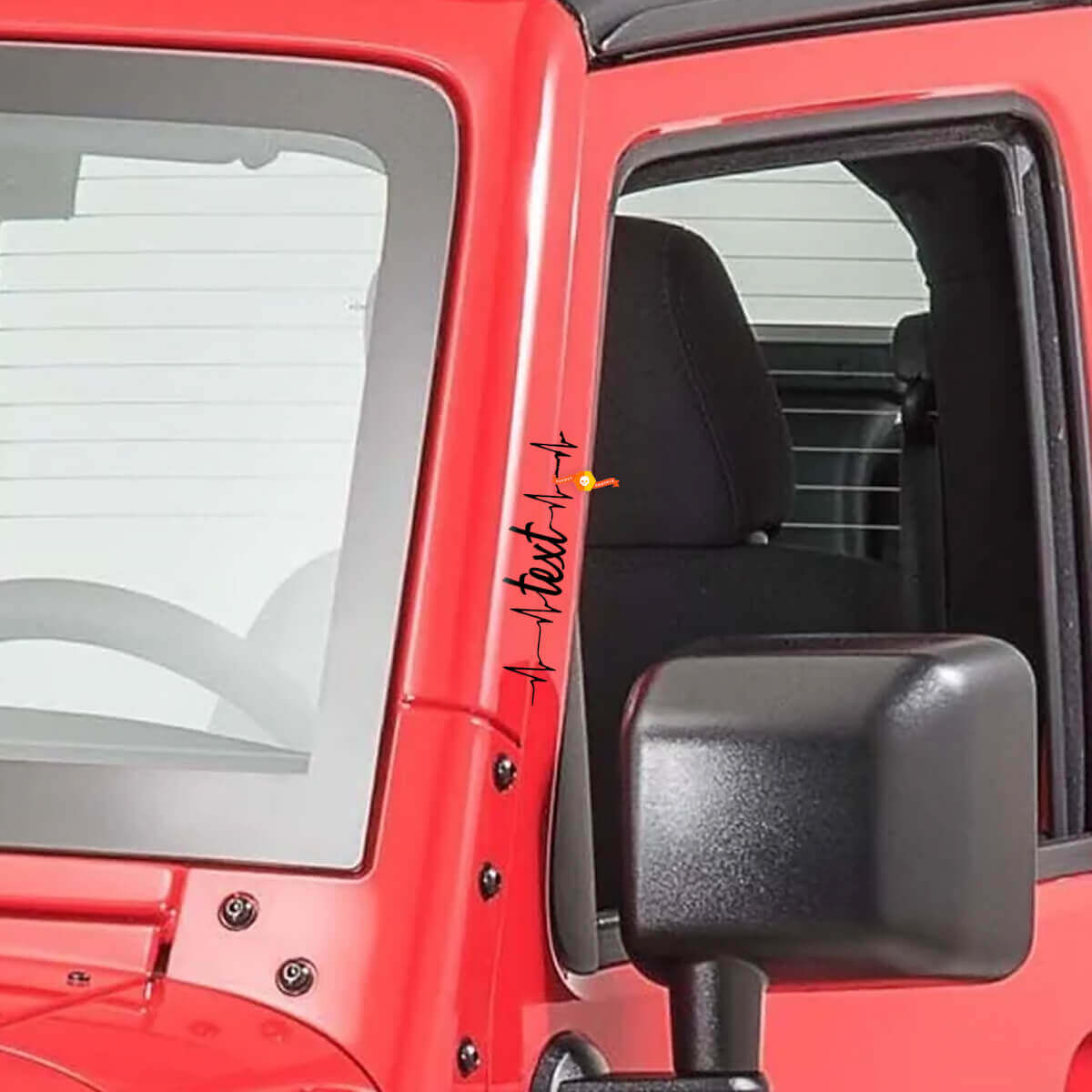 Adesivi in Vinile per Montante Porta Heart Pulse per Jeep Wrangler Rubicon