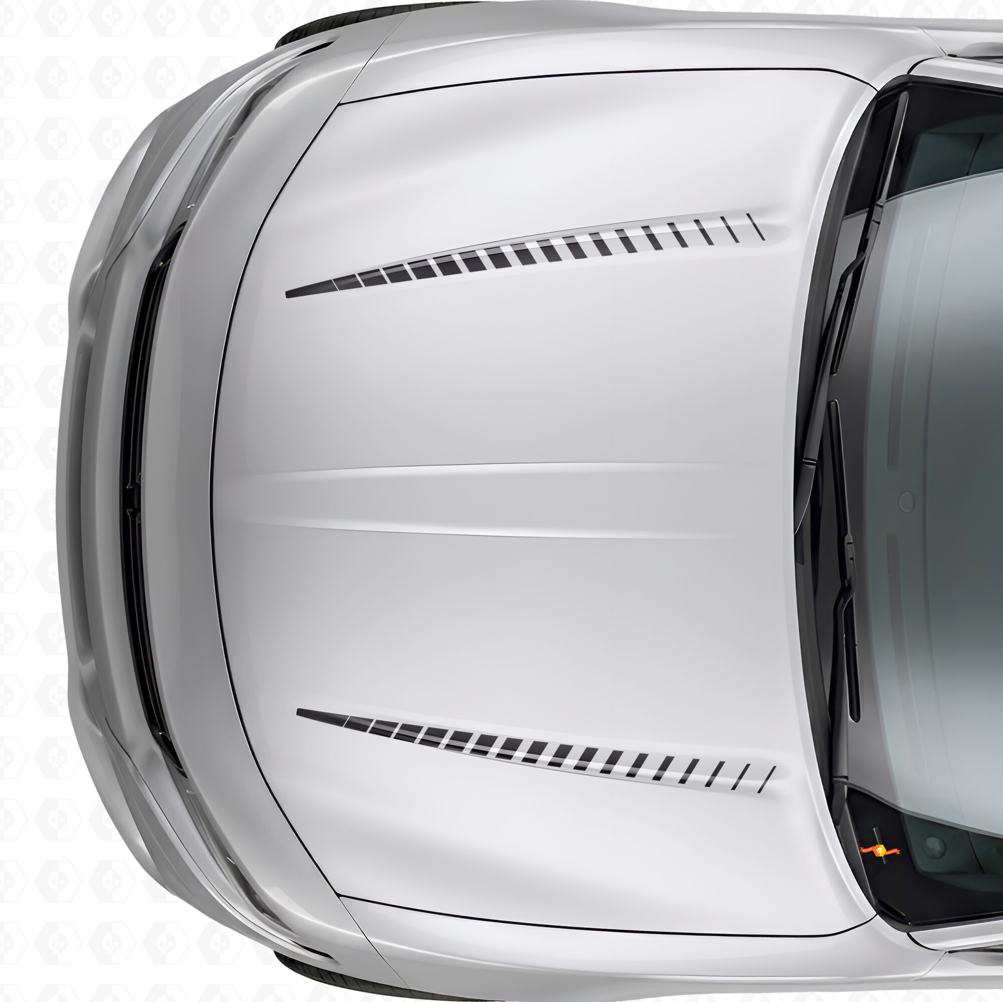 Adesivo Vinile Strisce Strobo Doppia Tnin per Cofano Dodge Charger 2015-2026