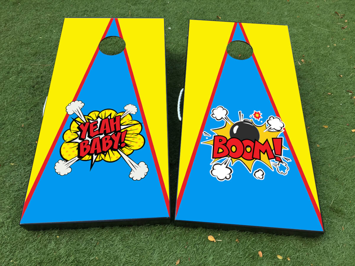 Set Adesivi Vinile Wrap Tavola Cornhole Baby Boom Pop Art Yeah