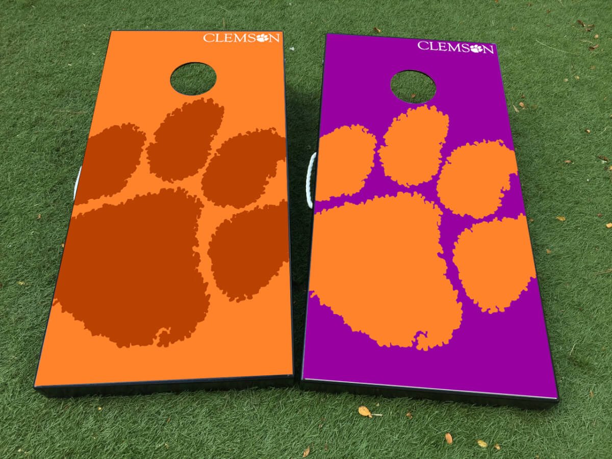 Set di Adesivi in Vinile per Tavola Cornhole con Artiglio dei Clemson Tigers