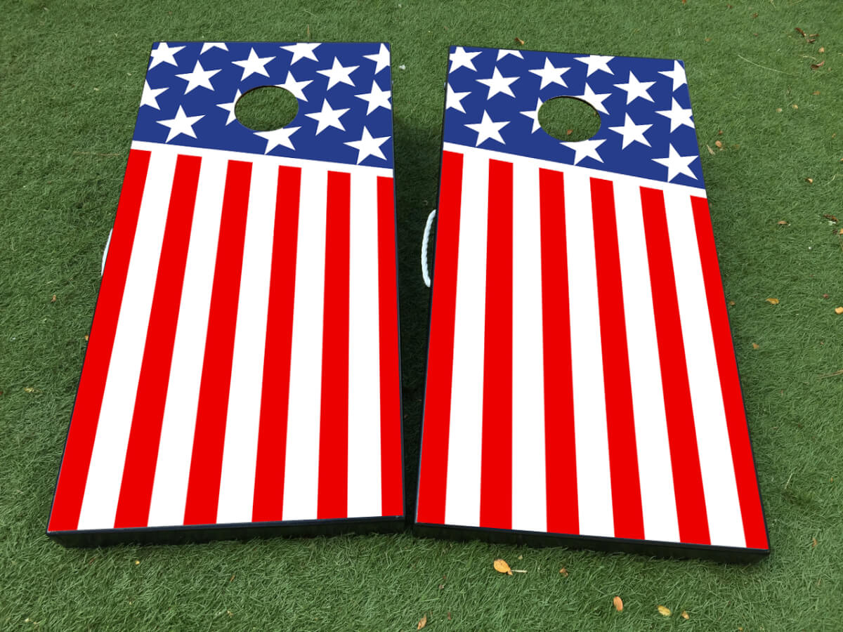 Set di Adesivi in Vinile per Tavolo Cornhole con Bandiera Americana