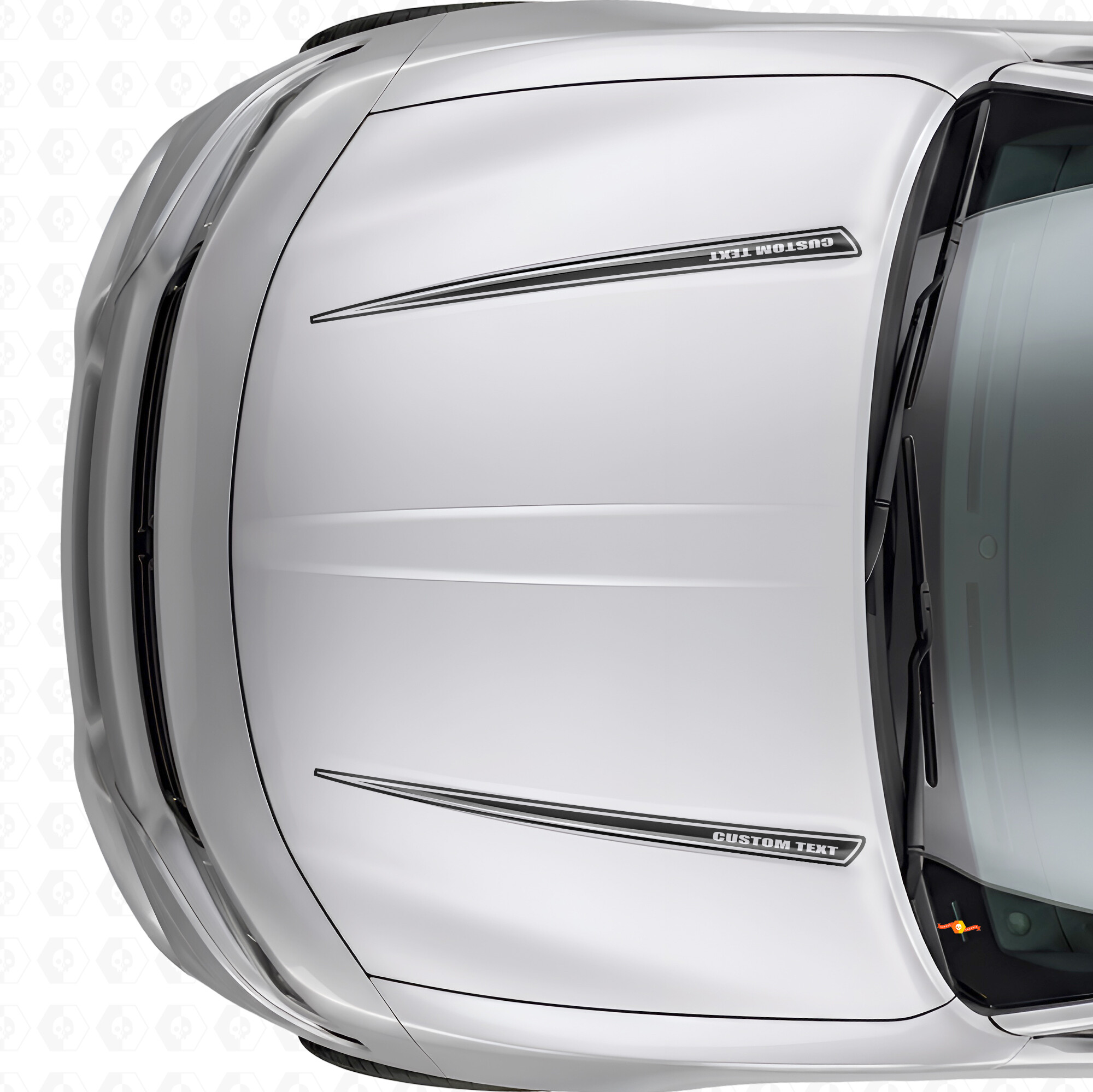 Adesivo in Vinile con Doppie Strisce Contorno Personalizzate per Cofano Dodge Charger 2015-2026
