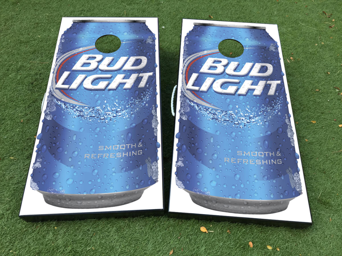 Set di Adesivi in Vinile per Tavola Cornhole con Lattina di Birra Bud Light