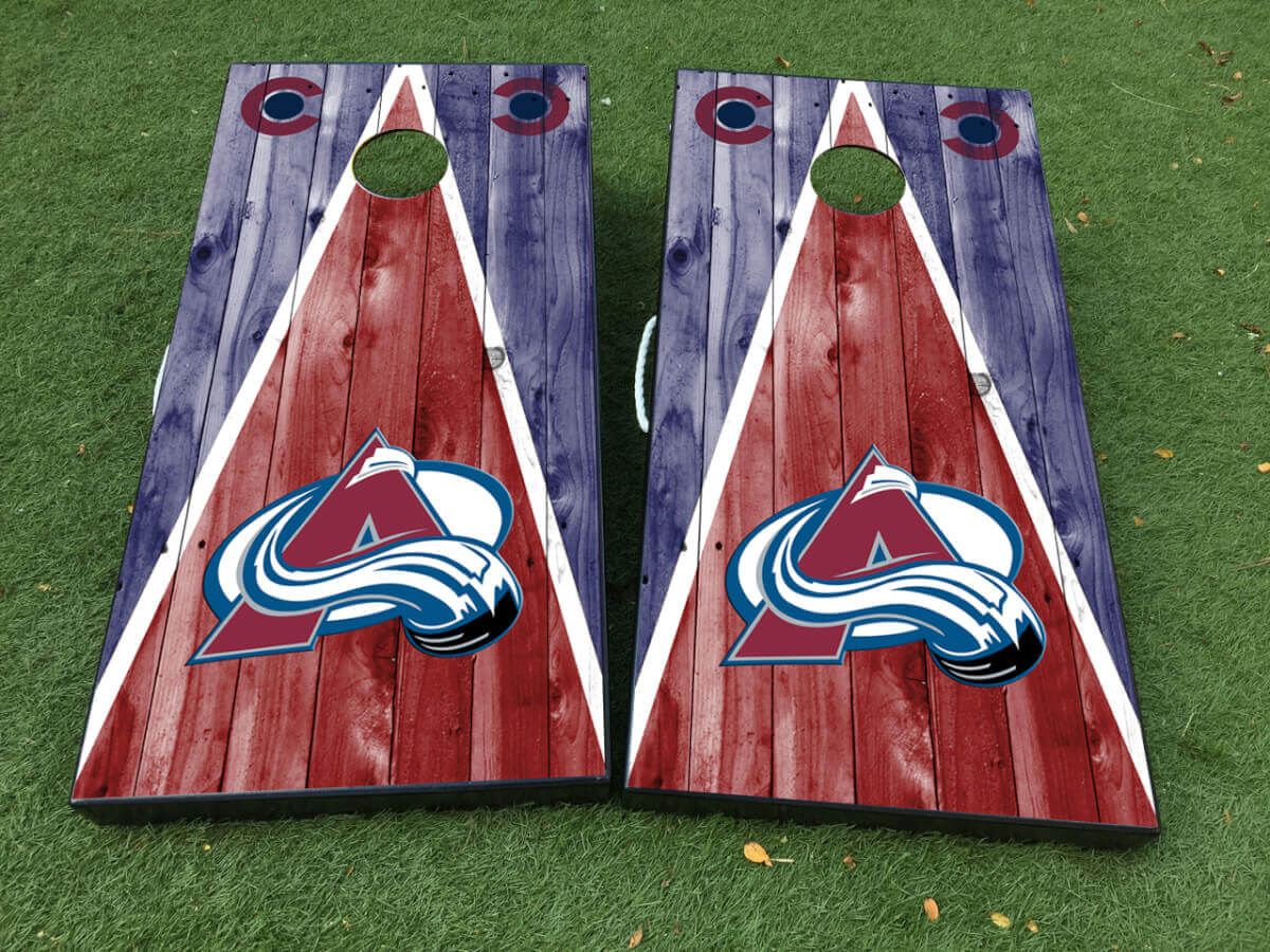 Set Adesivi in Vinile per Tavolo Cornhole Stile Colorado Avalanche