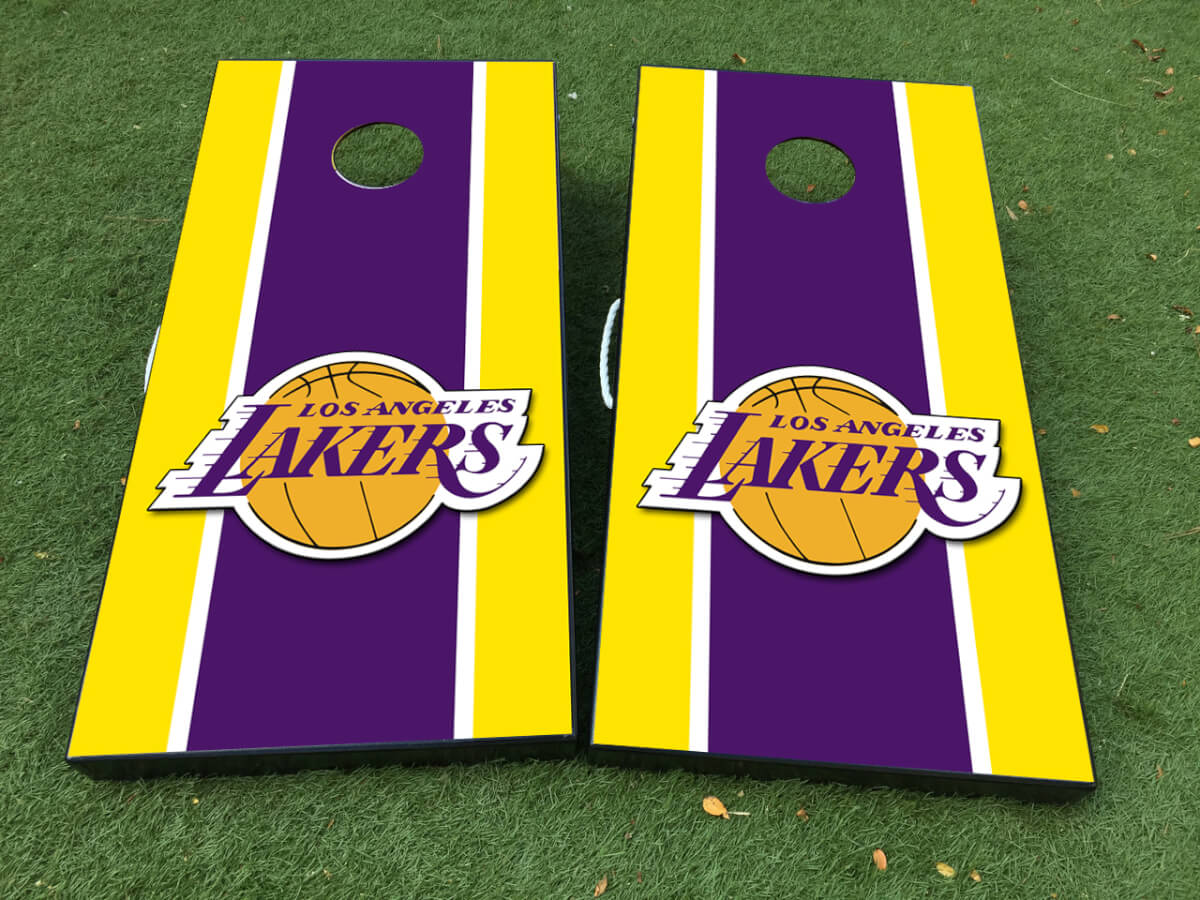 Set di Adesivi in Vinile per Tavola Cornhole in Stile Los Angeles Lakers