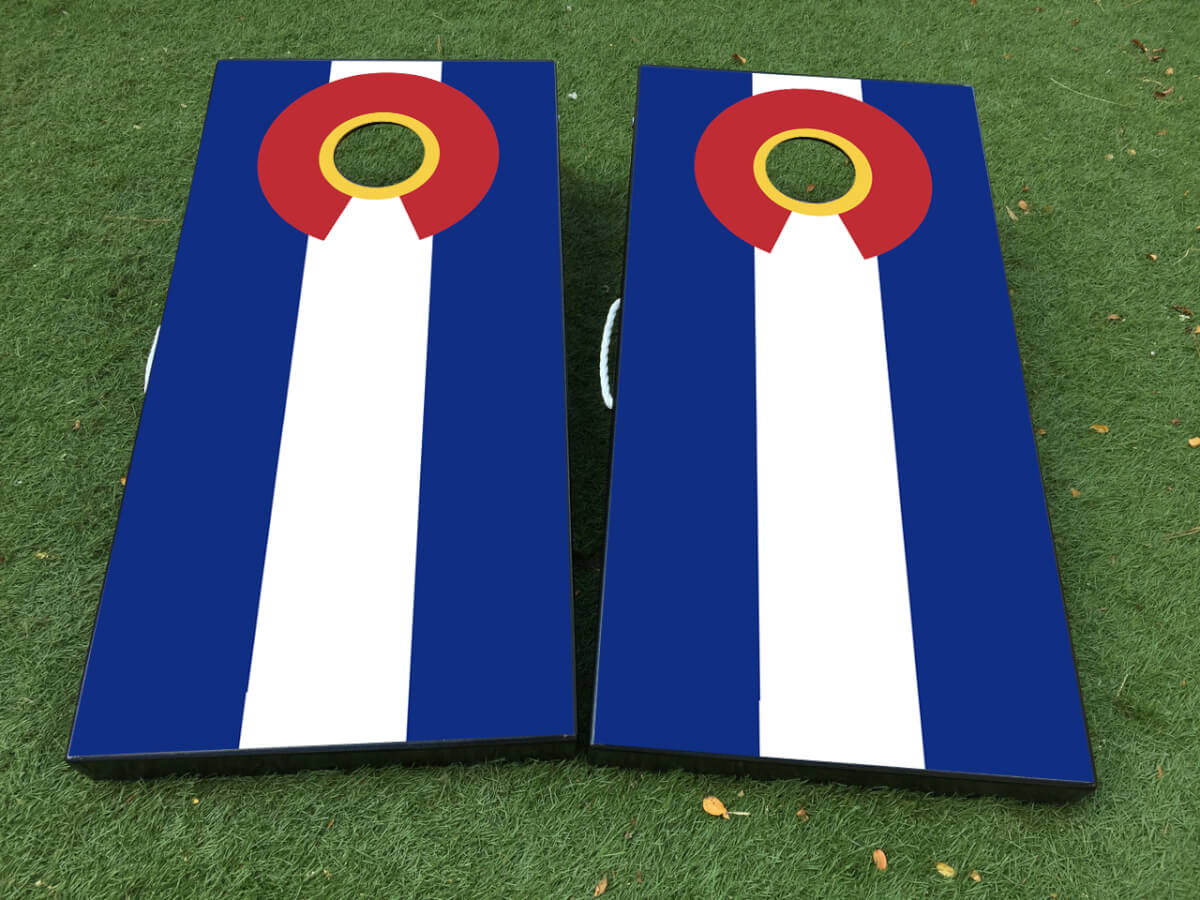 Set di Adesivi in Vinile per Tavolo Cornhole con Bandiera del Colorado