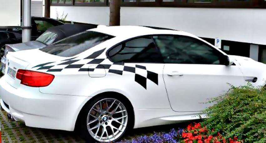 BMW LTW M3 E92 Specifici adesivi laterali posteriori della bandiera leggera specifica qualsiasi colore
