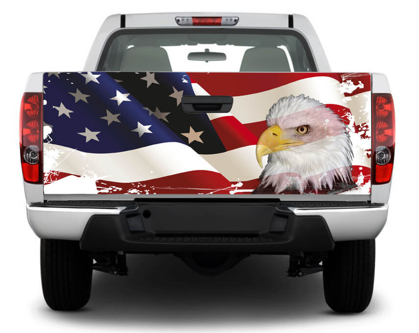Bandiera dell'aquila americana USA Adesivo Decalcomania per portellone Avvolgimento Pick-up Camion SUV Auto
