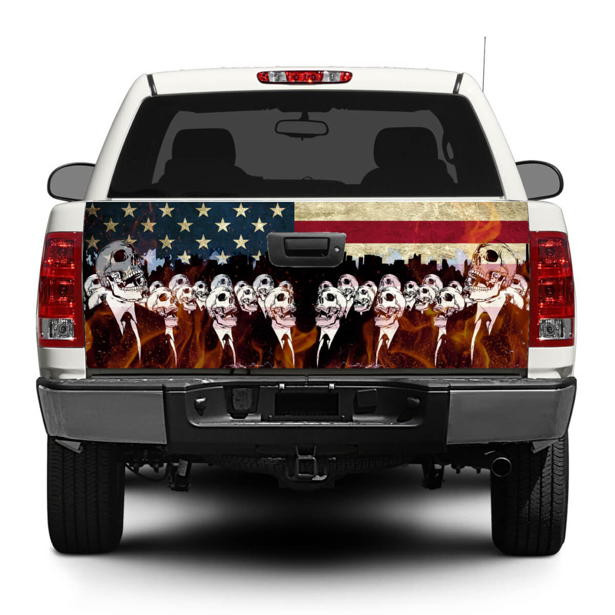 Adesivo in Vinile per Portellone con Zombie e Bandiera USA per Pick-up, SUV
