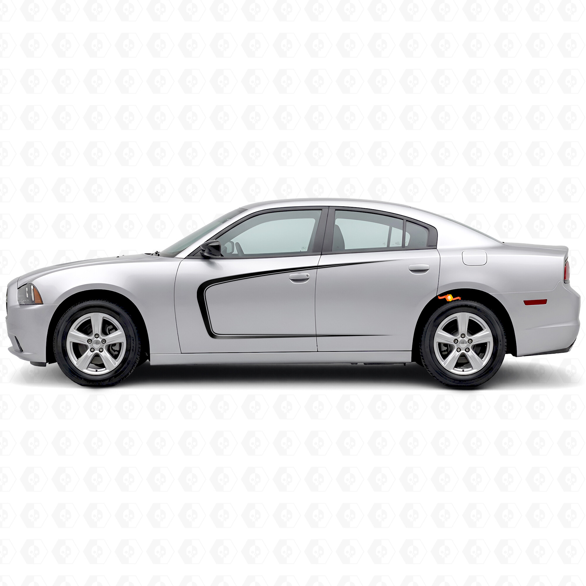 Strisce a C con contorno interno adesivo vinilico laterale per Dodge Charger 2011-2014