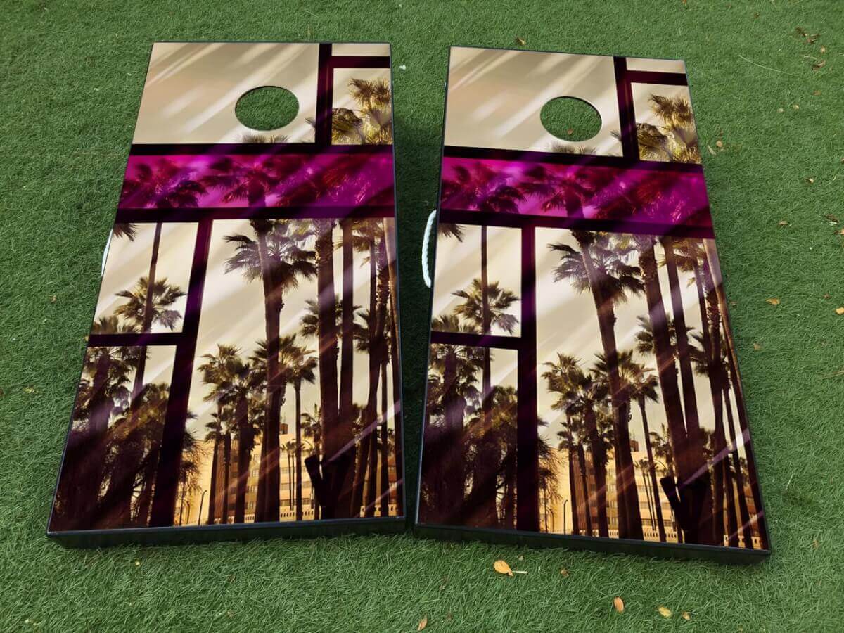 Set Adesivi in Vinile per Tavola Cornhole Miami Palm