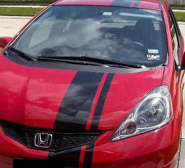 Kit di adesivi in vinile con strisce doppie da corsa per cofano e tetto per Honda