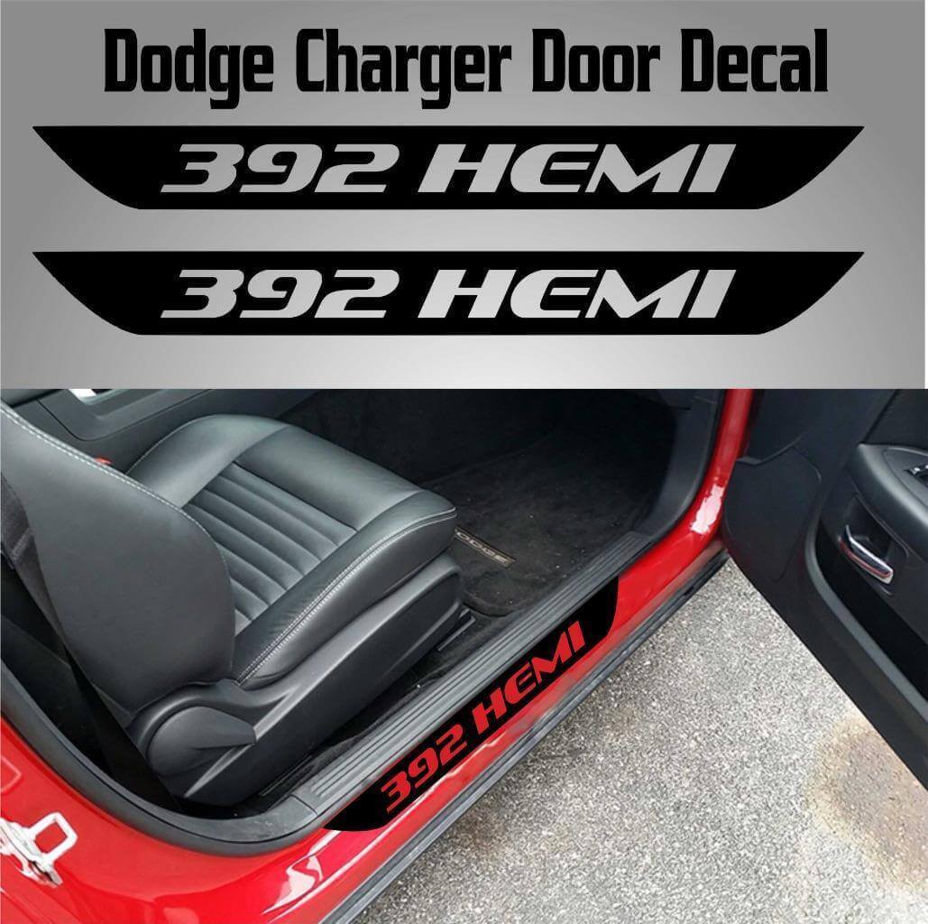 392 HEMI SRT Adesivi in Vinile per Soglia Porta per Dodge Charger 2015-2017