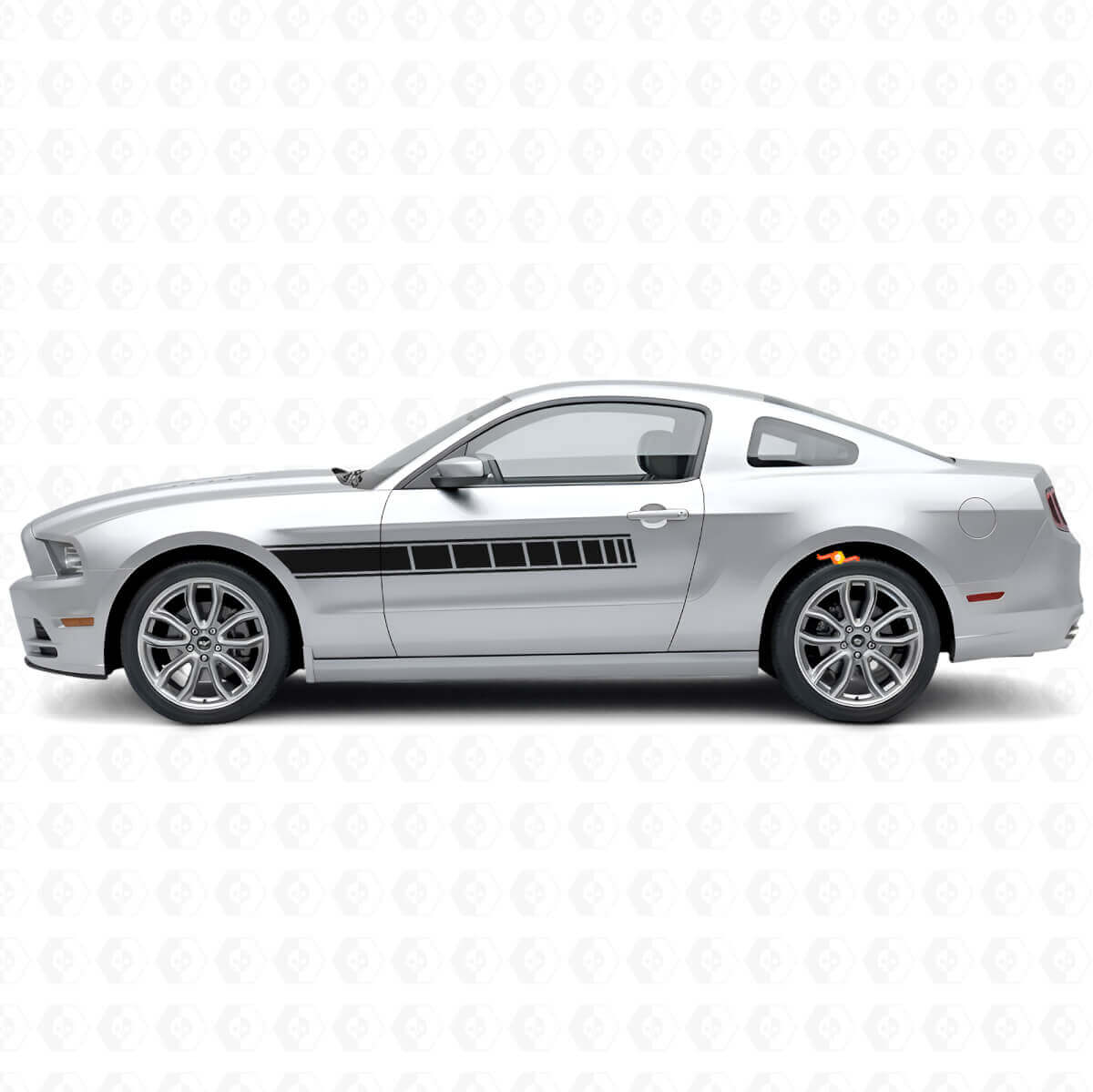 Kit Adesivi in Vinile con Strisce Laterali a Scacchi per Musclecar Musclecarmodel 2010-2014