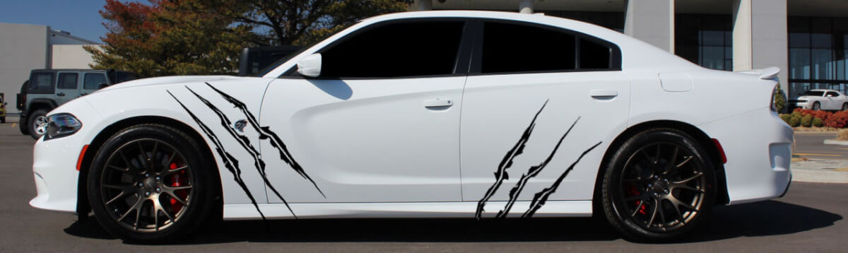 Adesivo in Vinile Laterale Coppia con Graffi, Strappi e Lacerazioni a Forma di Artiglio per Muscle Car