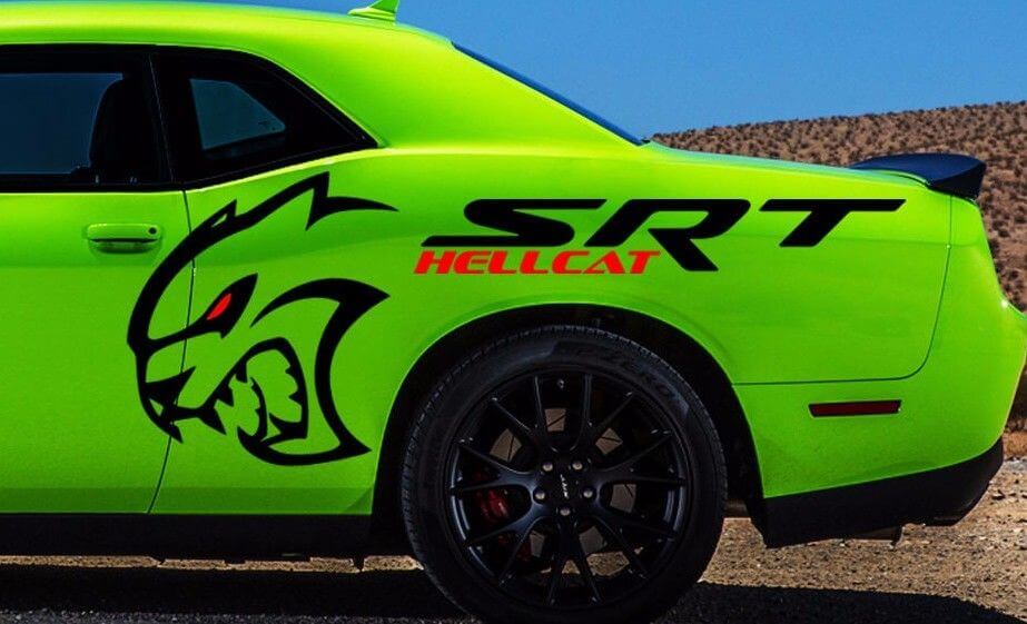 Kit di Adesivi in Vinile Stile SRT Hellcat per Paraurti Anteriore Dodge Challenger
