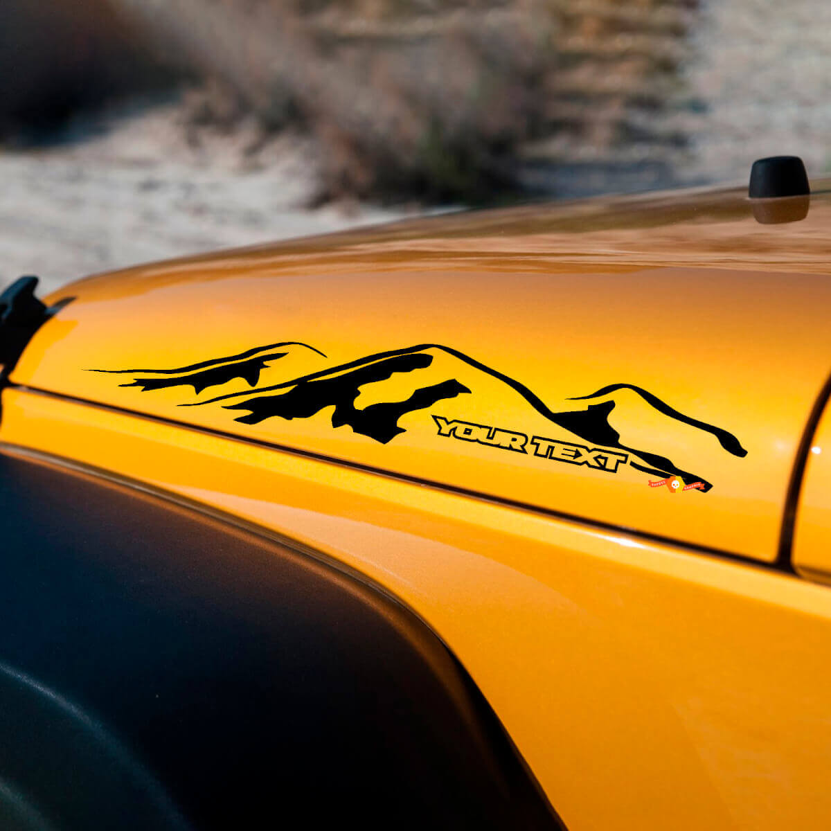 Adesivo Laterale Cofano Mountain Style per Jeep Wrangler Rubicon Sahara