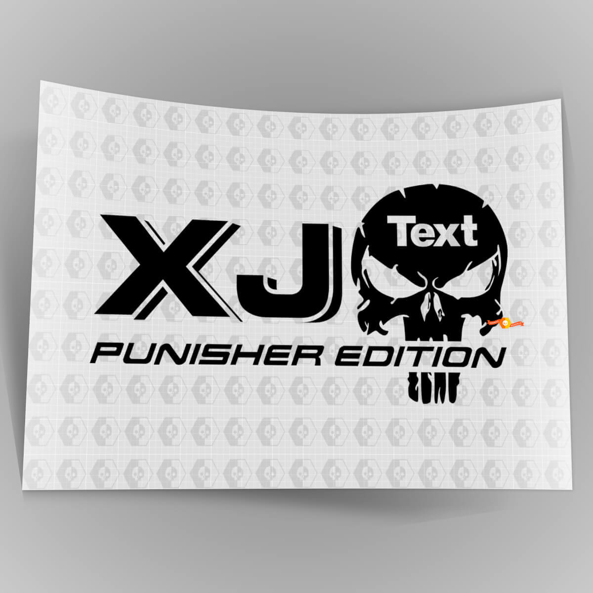 Decalcomania adesivo per auto camion - (2) XJ JEEP Punisher EDITION - Decalcomania adesivo in vinile Vinile per esterni
