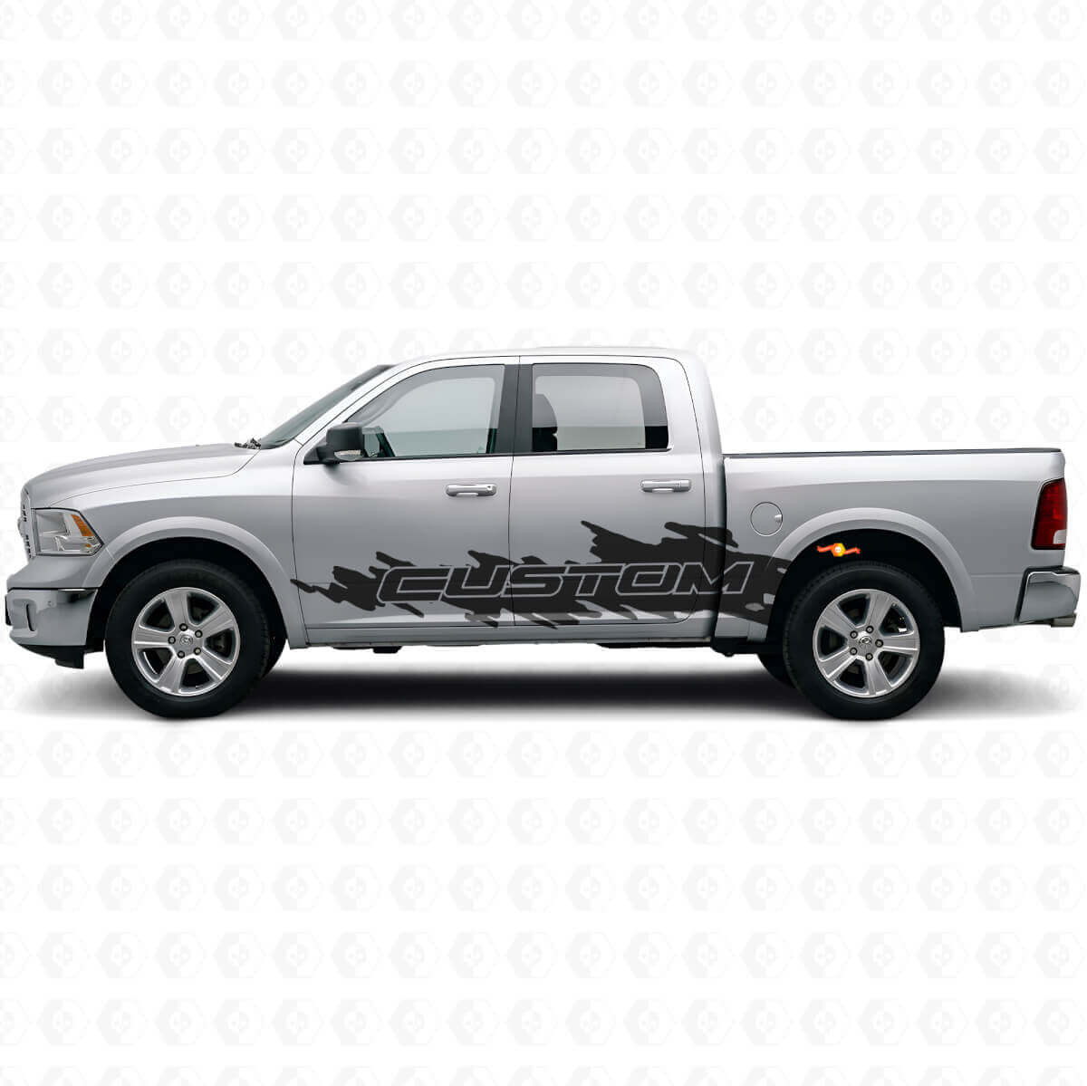 Kit di Adesivi Laterali in Vinile Stile Splash con Lettering Personalizzato per Dodge Ram Truck