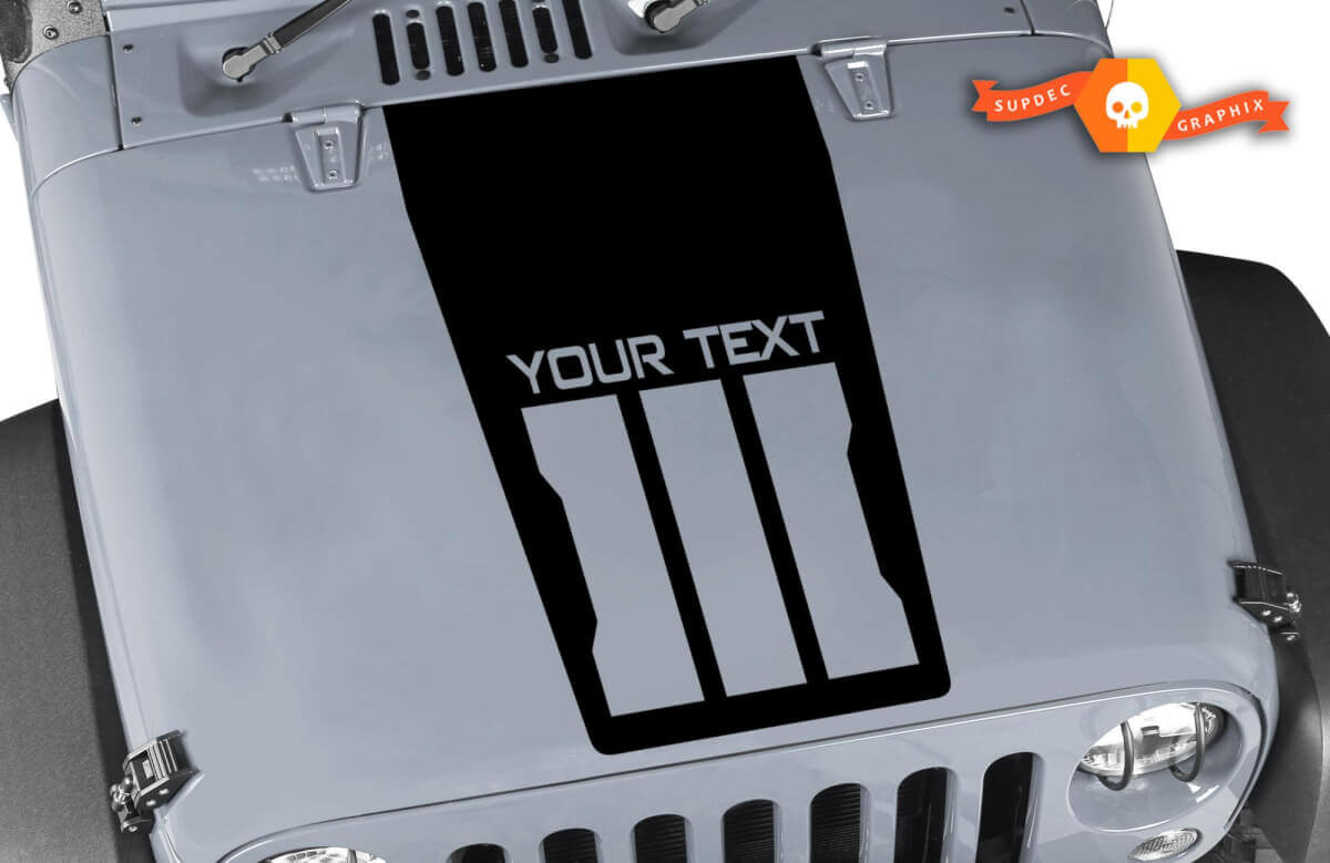 Adesivo in Vinile Nero Opaco Stile Black Ops Personalizzato per Jeep Wrangler