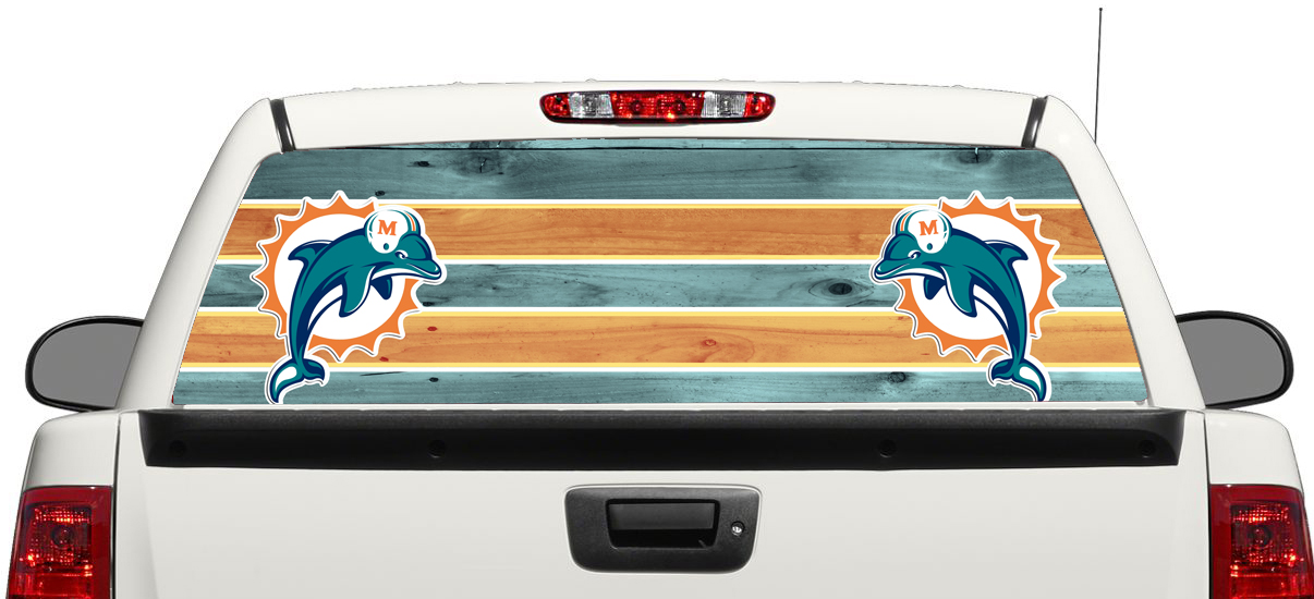 Logo Miami Dolphins Football Decalcomania per finestrino posteriore Pick-up Truck SUV Car 3