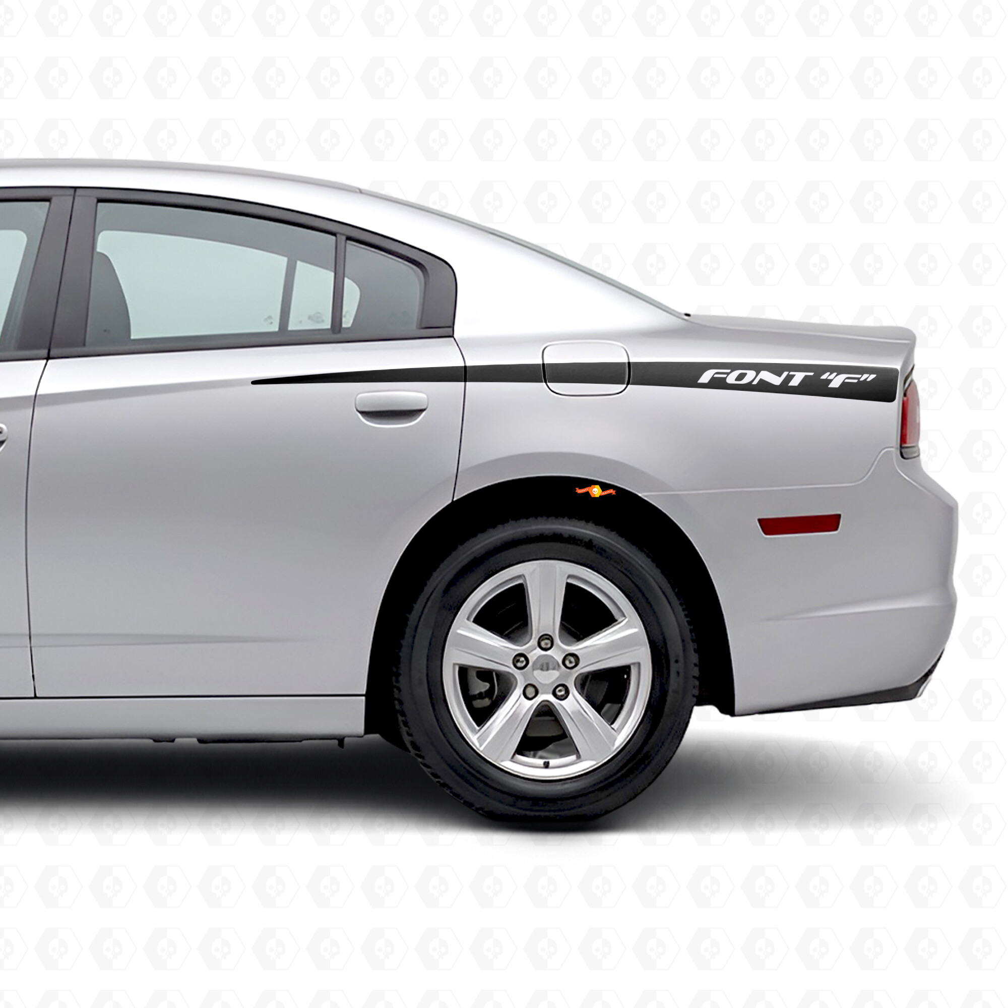 Strisce con Testo Personalizzato Adesivo in Vinile Laterale per Dodge Charger 2011-2014