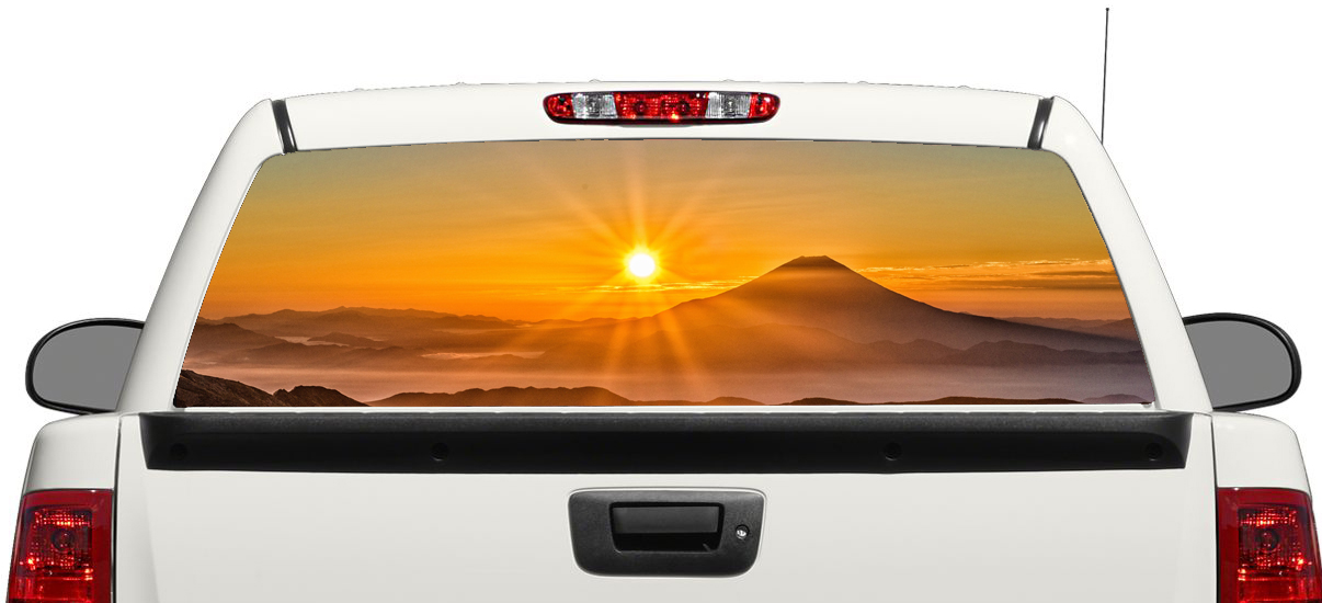 Sunset Mount Fuji Giappone Sun Finestra posteriore Decal Decal Adesivo Pick-Up SUV Car 3