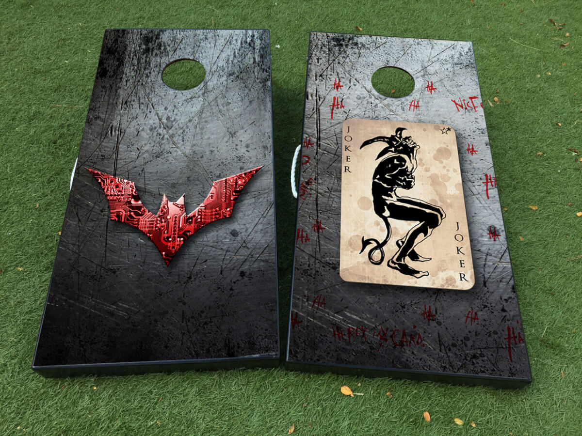 Set di Adesivi in Vinile per Tavolo Cornhole a Tema Batman e Joker di DC Comics