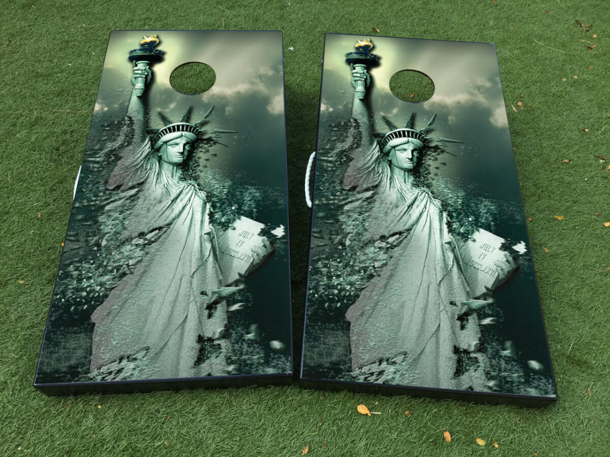 Set di Adesivi in Vinile per Tavola Cornhole Statua della Libertà