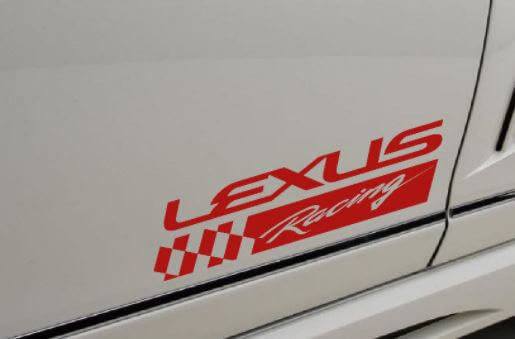 2 - LEXUS RACING Sport Motorsport Vinyl Decal adesivo emblema logo ROSSO