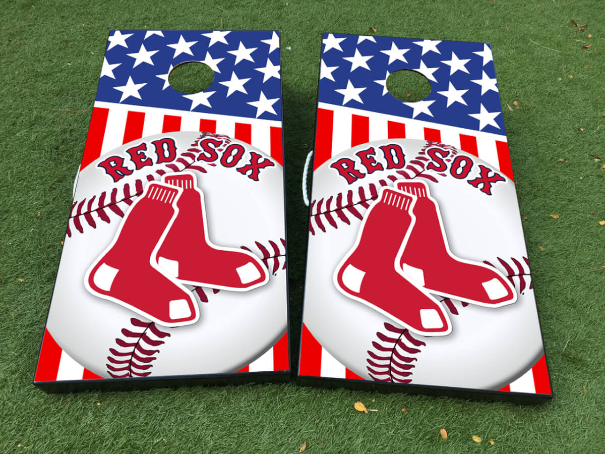 Set di Adesivi in Vinile per Tavola Cornhole Baseball Boston Red Sox