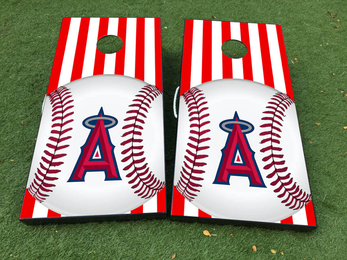Set di Adesivi in Vinile per Tavolo Cornhole dei Los Angeles Angels Baseball
